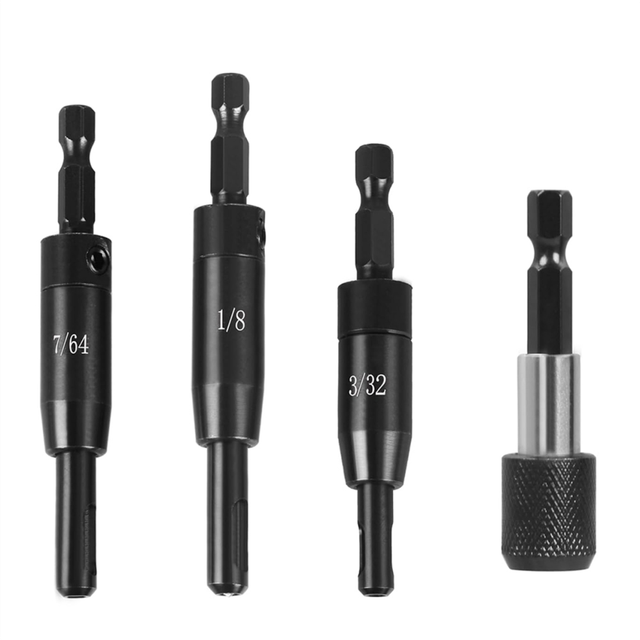 Self-Centering Drill Bit for , 3/32 Inch, 7/64 1/8 Inch with Holder Center Finding