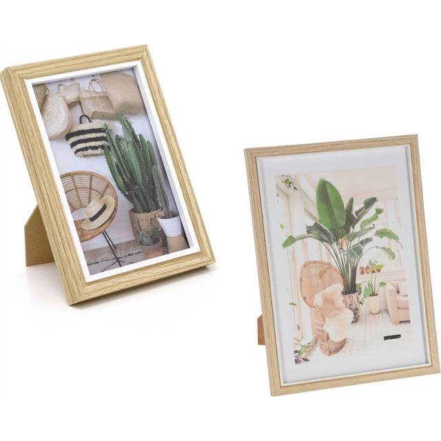 A4 & 6x4 White Trim Wooden Photo Frame Pack | 2-Piece Freestanding A4 and 6x4 Picture Frames | Elegant Tabletop Photo Frame Set