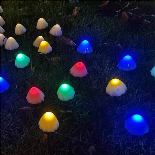 (Colored Light, 7.5M) Solar LED Light Outdoor Mushroom Garden Decoration Lights IP66 Waterproof Garden Garland Furniture Decor Solar Cell Fairy Lights