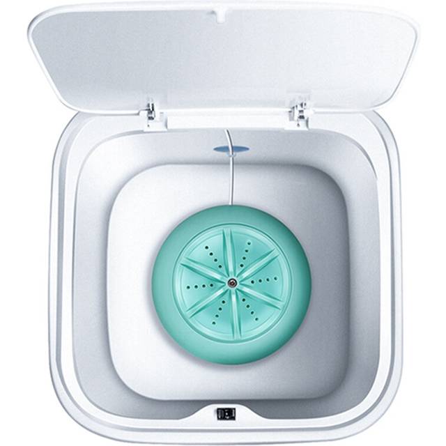 Ultrasonic Turbo 10L Automatic Electric Roller Mini Washing Machine Portable Quick Clean Washing Tool(Macaron Blue)
