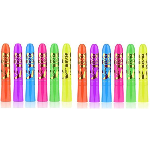12 Pack Glow in the Dark Face Body Paint Sticks Markers Makeup Painting Kits, For Halloween and Parties