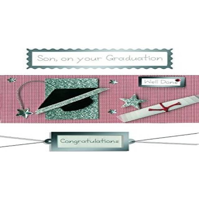 Congratulations Son Graduation Greeting Card Hand-Finished 3D Embellished Cards
