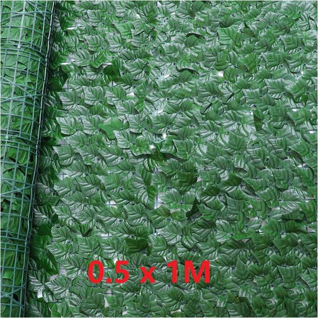 (0.5x1M Dark Green) 39.3x19.6inch Artificial Leaf Privacy Fence Roll Wall Landscaping Fence Privacy Fence Screen Outdoor Garden Backyard Balcony Fence