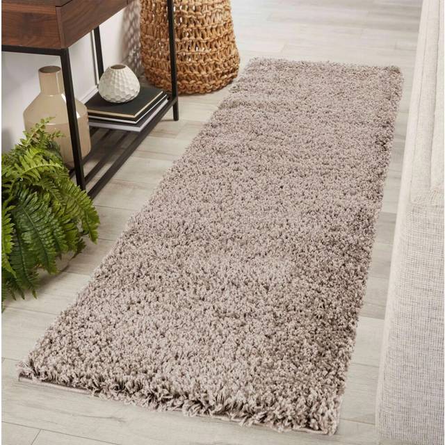 (Light Beige, 60 X 110 cm) Large Living Room Rugs Plain Shaggy Rugs Runners