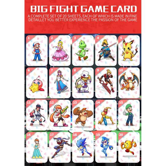 20PCS Full Set NFC PVC TAG CARD for Super Smash Bros. NS Switch WII U