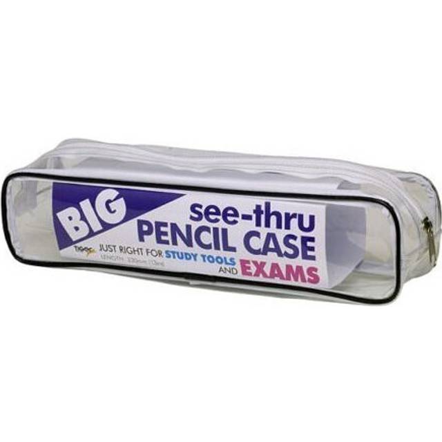 330x130mm Large Clear Rectangle Exam Pencil Case Through Transparent