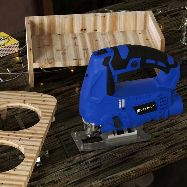 Powerful Tool Jig Saw Corded Electric Low Vibration 6 Variable Speed for Line Curve Slant Cutting Wood PVC Metal with Laser Guide Bevel