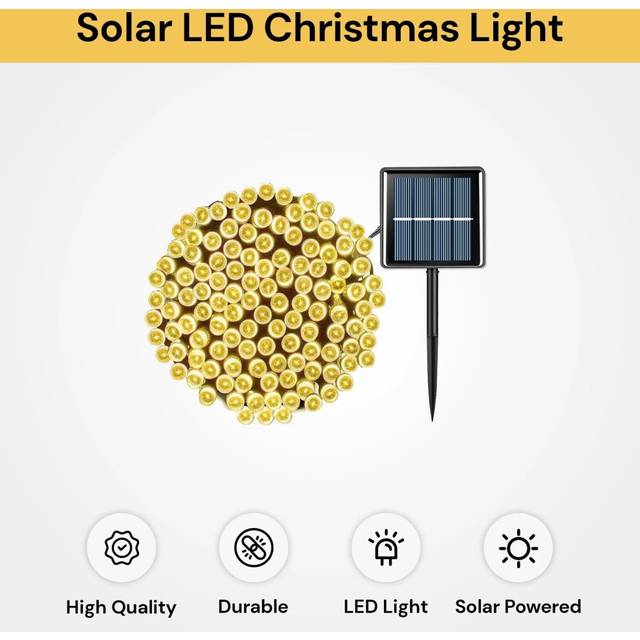 22M LED Solar Fairy String Lights Outdoor Garden Yard Lamp Decor Landscape Lights-Warm&White