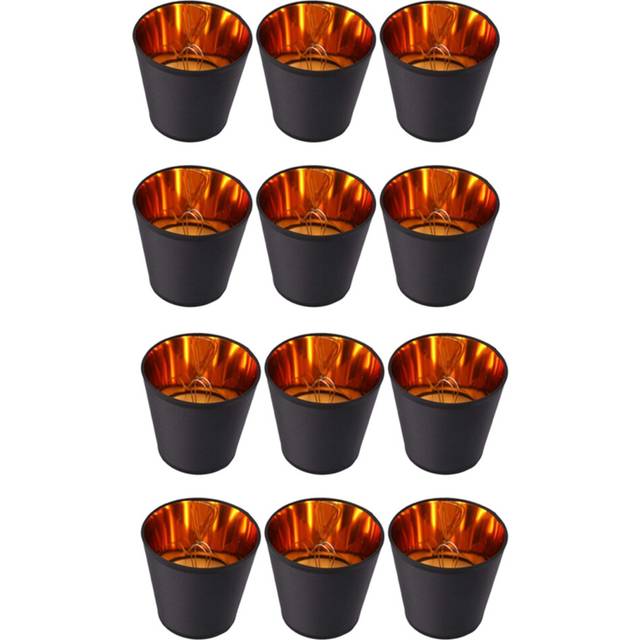 12X Black Lamp Shades with Gold Lining Clip on Light Candle Chandelier Lampshades