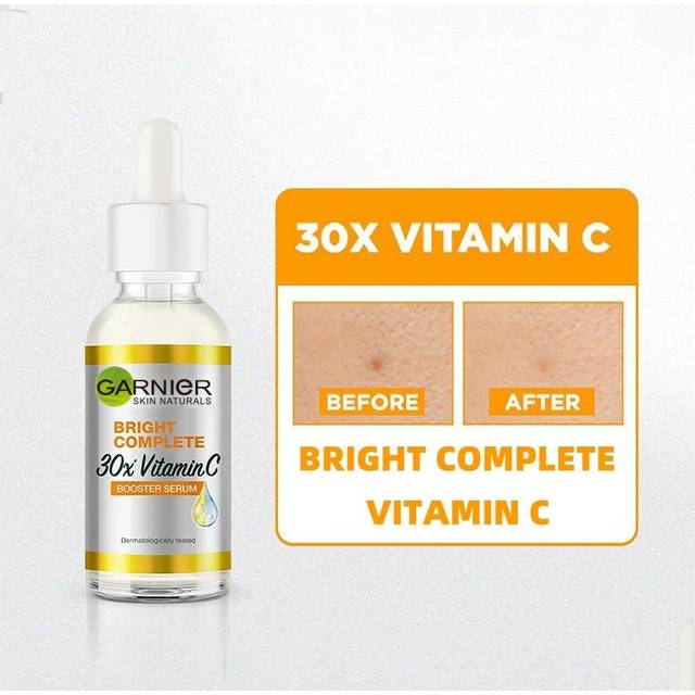 (VC Serum 30ml) Garnier Whitening Essence Removes Acne Marks Comedones Blackheads Facial Repair Serum 30ml  ï»¿