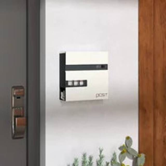 HOMCOM Wall Mounted Post Box, Weatherproof Letterbox with Lock, White, White