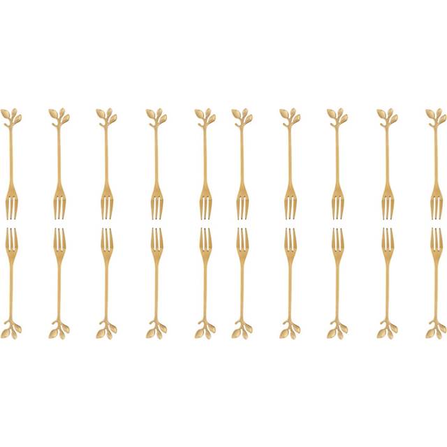 20 Pcs Stainless Steel Leaf Cake Fruit Forks Set Tasting Dessert Forks Kitchen Accessory Wedding Party Golden