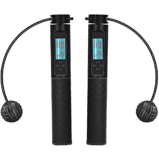 (As show, One size) cordless jump rope with calorie counter, adjustable exercise speed jump rope with digital,black