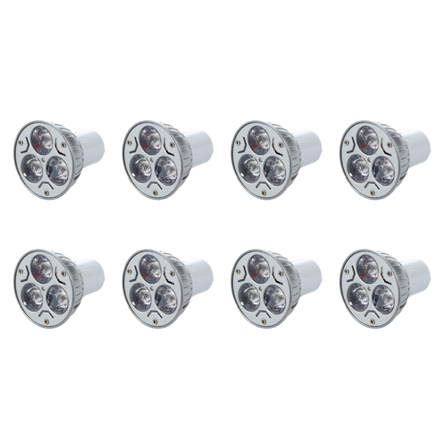 8X GU10 LAMP LIGHT BULB Has 3 LED WARM WHITE 3W 5W 12V