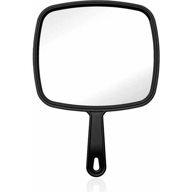 Hand Held Mirror Handheld Salon Mirror Large Lady Women Makeup Beauty Cosmetic-Black