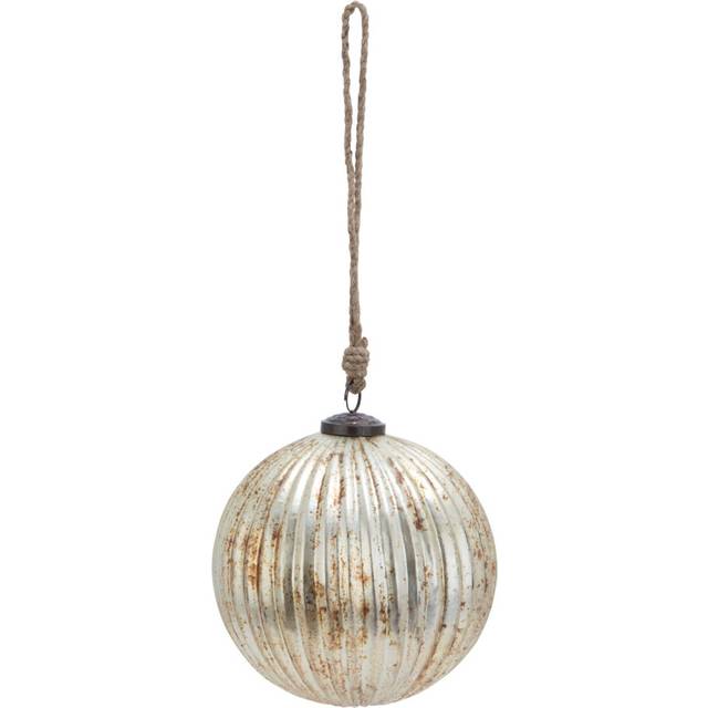 Burnished Fluted Bauble - Glass - L15 x W15 x H15 cm