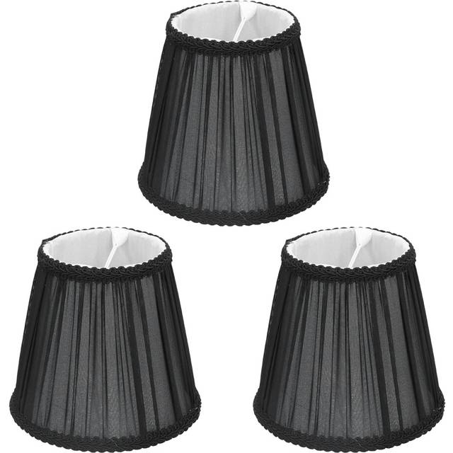 Black Lamp Shades,3Pcs Small Lamp Shade Clip on Light Shades Candle Chandelier Lampshades,Lace Fabric Lampshade for Wall Lamp Table Lamp
