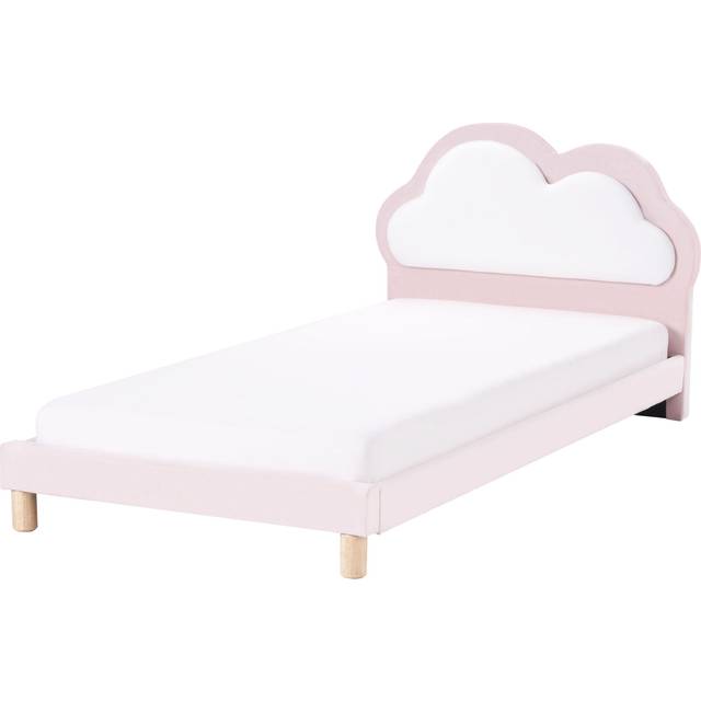 Beliani Velvet Eu Single Size Bed Pink Mazou, Pink