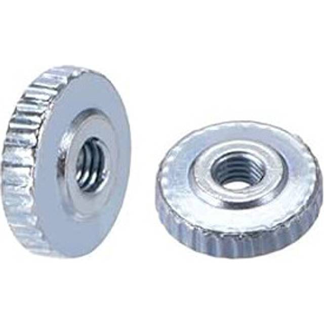 Round Knurled Thumb Nuts Conector Lock Adjusting nuts, M3 Female Threaded Thin Type, Blue Zinc Plating, Pack of 10