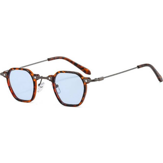 (7) Punk Square New Sun Glasses Colored Metal Small Frame Sunglasses For Women Retro Classic Street Wear Eyeglasses Lady Cat Eye