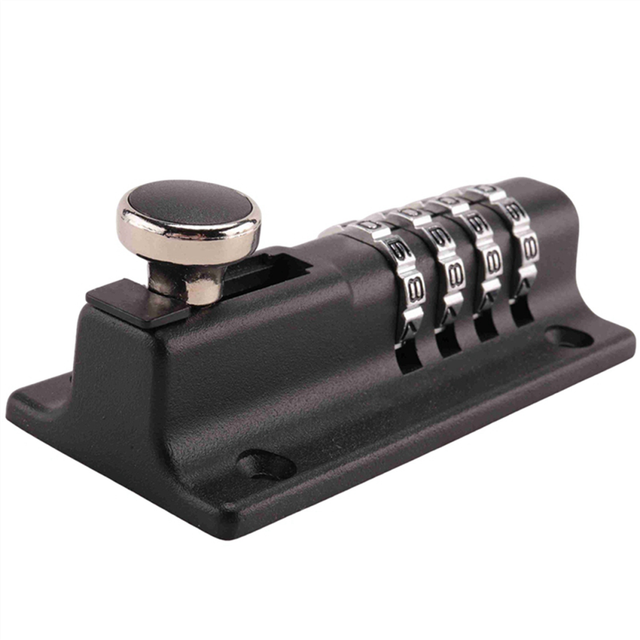2X Password Lock Black Bolt Metal Door Latch Anti-Theft Safety Combination Digit Padlock Outdoor Gate Hardware