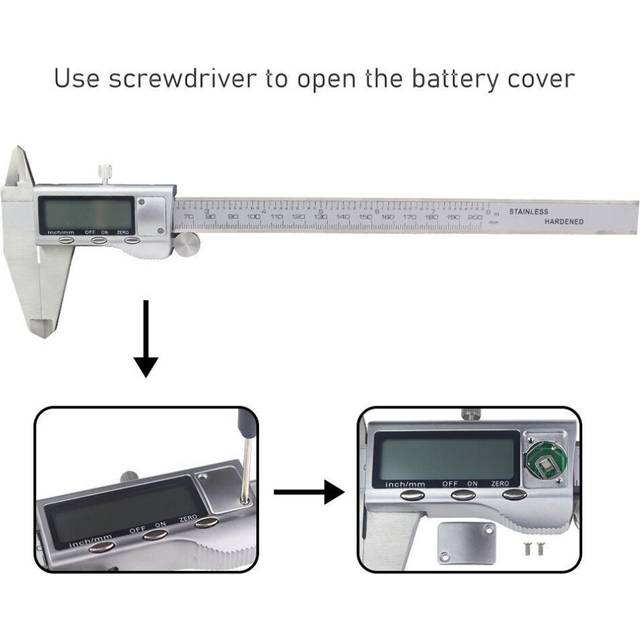 Stainless Steel Electronic Digital Vernier Caliper Guage Micrometer 200 Mm 6 Inch Lcd Display Metal Ruler Plastic Box