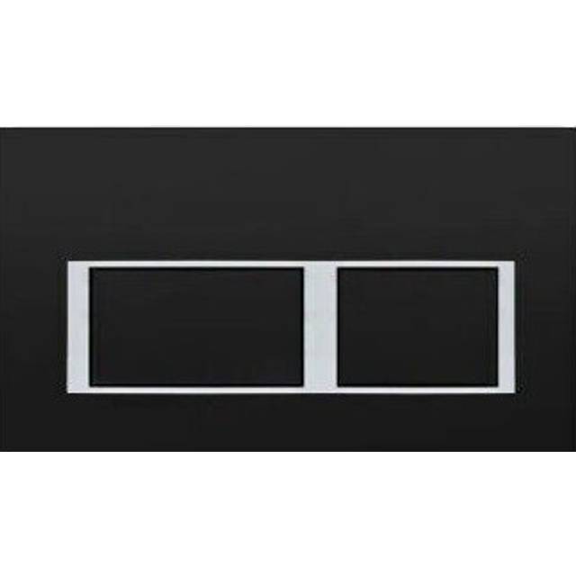 (Flush Plate Black) Wall Hung Toilet Rimless DPT Pan, Seat & 1.12m Concealed Cistern Frame WC Plate