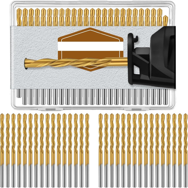 50 Pieces Drywall Pilot Point Cutting Drill Bits 1/8 Inch Diameter Tools for Spiral Saw