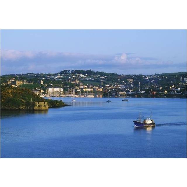 Kinsale Co Cork Ireland - Boat with Kinsale in The Distance Poster Print by The Irish Image Collection, 36 x 24 - Large