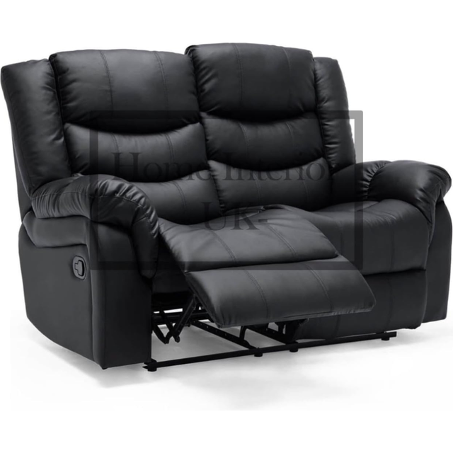 (2 Seater Sofa) SNOOZE Online Black Leather Recliner 3 and 2 Seater Sofa Sets Arm Chair 3+2 Sofa For Living Room
