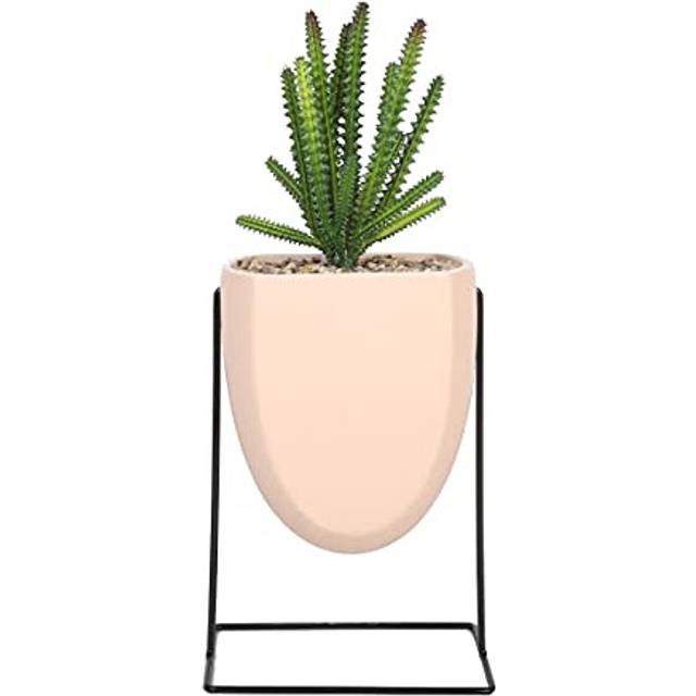Sleepdown Halo Green Leaf Pink Stand Artificial Faux Plant for Home Office Bathroom Decor Indoor Decoration Aesthetics
