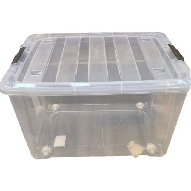 (Pack of 3) MantraRaj Storage Boxes with Lids And Wheels 45L Storage Container Secure Buckles Stackable For Home, Office, Bedroom, Closet, Kitchen