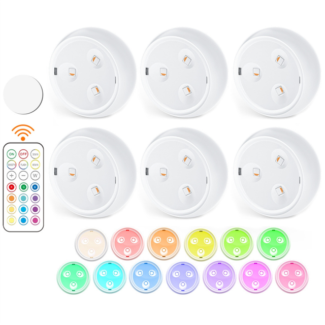 Puck Lights with Remote 13 Colors Changeable RGB LED Under Cabinet B