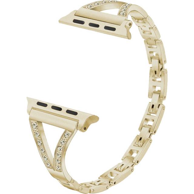 (Champagne goldJ, 42mm  J) Women Diamond Bracelet for Apple Watch Band Series 8 7 6 SE 5 4 3 Adju