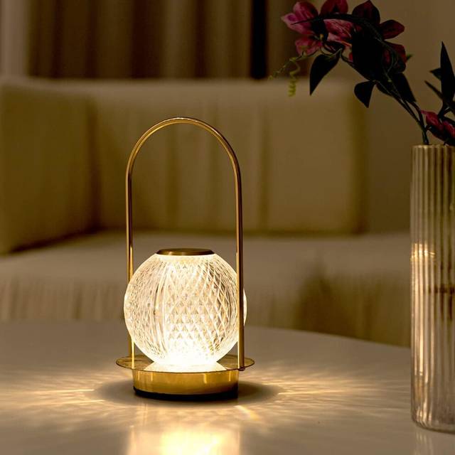 Cordless Lamp Crystal Battery Operated Lamp,Night Light for Livingroom,Bedroom,Kidsroom,Outdoor,Restaurant Wireless Rechargeable Dimmable