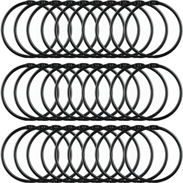 30 Pack Shower Curtain Rings, Circular Shower Curtain Hooks for Bathroom Decorative Rustproof Metal Shower Ring Hooks