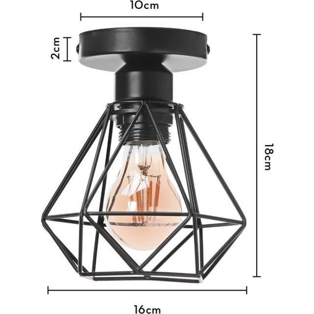 (A-Black) Nordic creative iron single head chandelier simple modern decoration Light Fixture