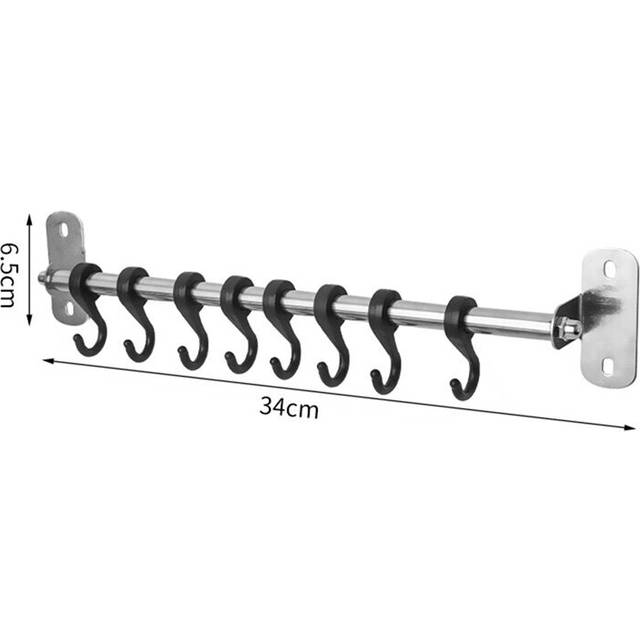 (a-8 hooks) Hanging Rack Punch-free Utensil Pan Holder Multifunction Organizer 10 Hooks for Spoon Scoop Cup Bathroom Kitchen Organizer