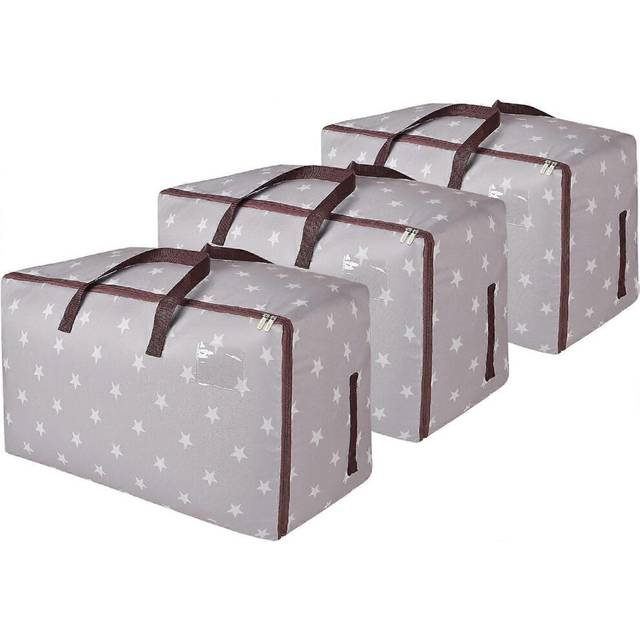 (Size, Colour) DOKEHOM 100L Large Underbed Clothes Storage Bag with Zip  Moisture proof(Grey Star)