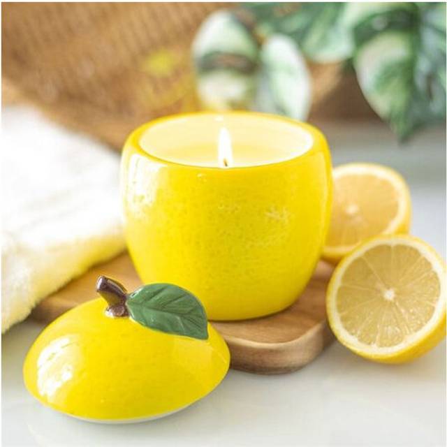 Something Different Lemon Shaped Candle Jar, Yellow