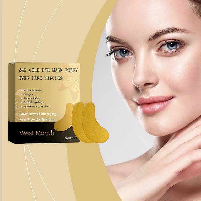 (3pcs) 24k gold eye mask for puffy and dark circlesFirming anti-wrinkle eye mask, hydrating eye mask, rich in vitamin E, collagen and hyaluronic acid