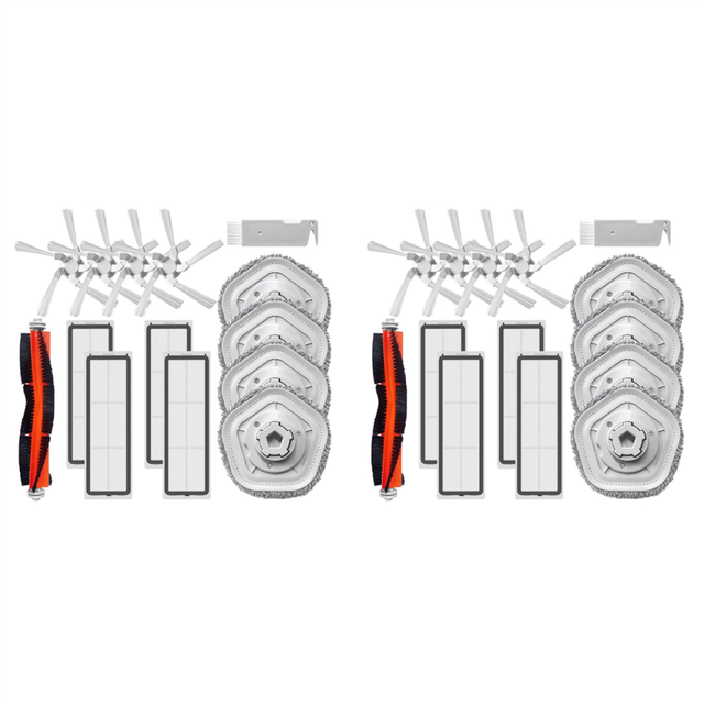 2set Main Brush Side Hepa Filter Mop Cloth for Bot W10 Pro Self-Cleaning Robot Vacuum and
