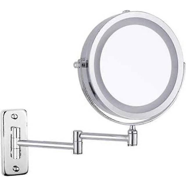(As show, One size) Wall Mounted Makeup Mirror, 10x Magnifying Double Sided Led Lighted Mirror