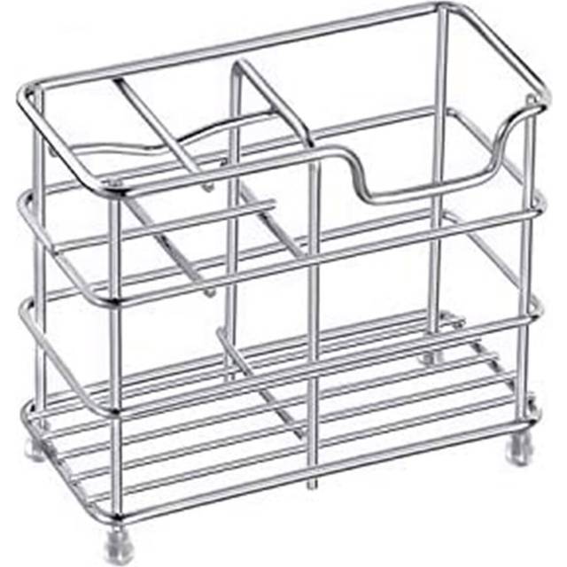 Small Bathroom Toothbrush Holder, 5 Slots Silver Stainless Steel Bathroom Accessories Small Space Storage Rack