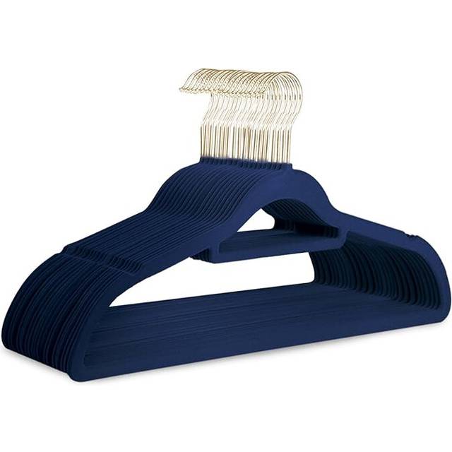 (Blue) KEPLIN Velvet Hangers 20 Pack  Non-Slip Clothes Hangers with Tie Bar & 360Â° Hook Durable & Sturdy,Wardrobe Organisers for Suits, Jackets & Clo