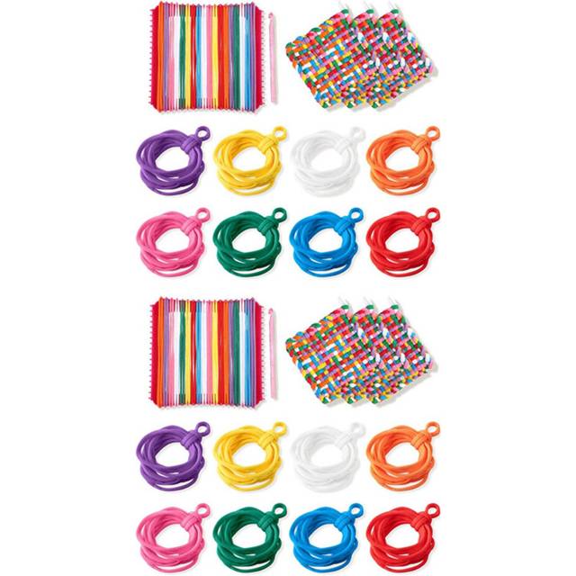 384 Pieces Loom Potholder Weaving Loom Weaving Craft with Multiple Colors for Supplies