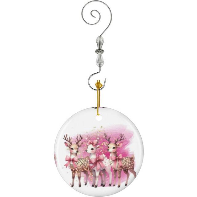 (Pretty Ink Christmas Merry Christmas_3170) Christmas Ornaments Ceramic with Crystal Hook Xmas Handmade Tree Decorations KeepsakeÂGifts Stocking Stuf