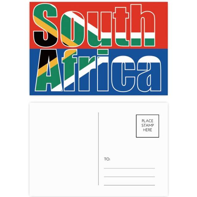 South Africa Country Flag Name Postcard Set Birthday Mailing Thanks Greeting Card