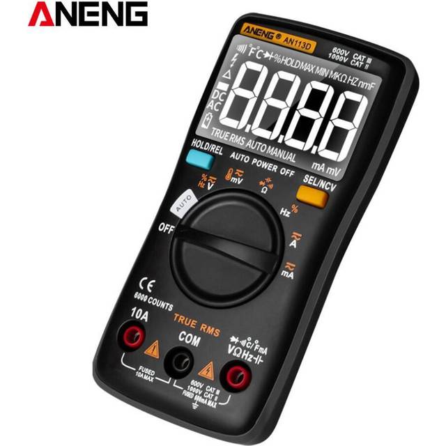 (black) Aneng An113D Digital Multimeter Electrical Meter 6000 Counts Dc/ac Current Voltage Tester Meters