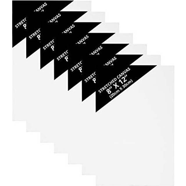 7 blank artist canvas set 20x30cm large plain painting boards stretched/framed